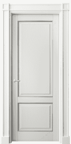 Дверь межкомнатная 6303 БСРС. Цвет Бук серый с серебром. Материал  Массив бука эмаль с патиной. Коллекция Toscana Plano. Картинка.