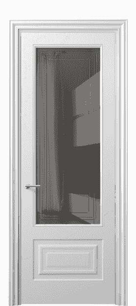 Дверь межкомнатная 8442 МБЛ Серое с гравировкой. Цвет Матовый белоснежный. Материал Гладкая эмаль. Коллекция Mascot. Картинка.
