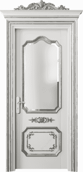 Дверь межкомнатная 6602 БСРСА САТ Ф. Цвет Бук серый серебряный антик. Материал Массив бука эмаль с патиной серебро античное. Коллекция Imperial. Картинка.
