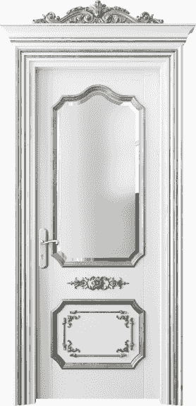 Серия 6602 - Межкомнатная дверь Imperial 6602 Бук белоснежный серебряный антик