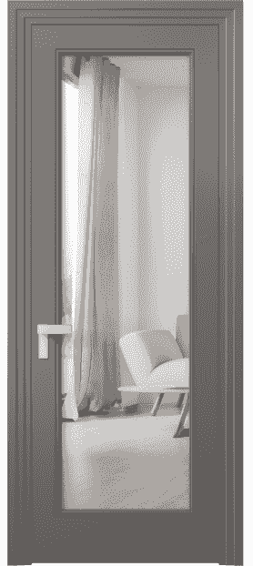 Дверь межкомнатная 8300 МКЛС Двустороннее зеркало. Цвет Матовый классический серый. Материал Гладкая эмаль. Коллекция Rocca. Картинка.