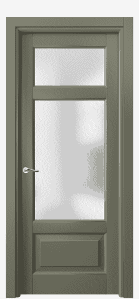 Дверь межкомнатная 0720 БОТП САТ. Цвет Бук оливковый тёмный с позолотой. Материал  Массив бука эмаль с патиной. Коллекция Lignum. Картинка.