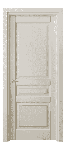 Дверь межкомнатная 0711 БОСП. Цвет Бук облачный серый с позолотой. Материал  Массив бука эмаль с патиной. Коллекция Lignum. Картинка.