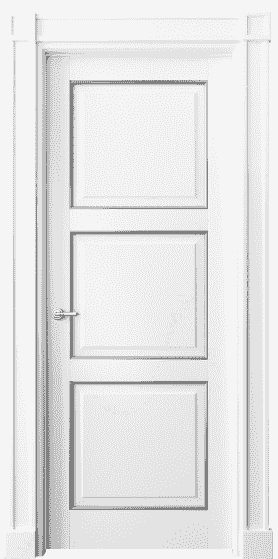Серия 6309 - Межкомнатная дверь Toscana Plano 6309 Бук белоснежный с серебром