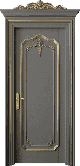 Дверь межкомнатная 6601 БКЛСПА. Цвет Бук классический серый золотой антик. Материал Массив бука эмаль с патиной золото античное. Коллекция Imperial. Картинка.