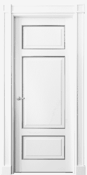 Серия 6307 - Межкомнатная дверь Toscana Plano 6307 Бук белоснежный с серебром