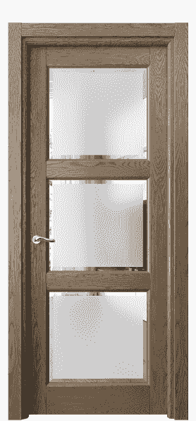 Дверь межкомнатная 0730 ДММ.Б Сатинированное стекло с фацетом. Цвет Дуб мраморный брашированный. Материал Массив дуба брашированный. Коллекция Lignum. Картинка.