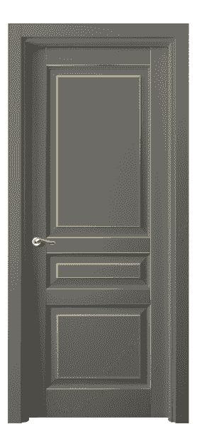 Дверь межкомнатная 0711 БКЛСП. Цвет Бук классический серый с позолотой. Материал  Массив бука эмаль с патиной. Коллекция Lignum. Картинка.