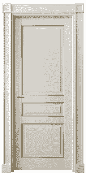 Дверь межкомнатная 6305 БОСП. Цвет Бук облачный серый с позолотой. Материал  Массив бука эмаль с патиной. Коллекция Toscana Plano. Картинка.