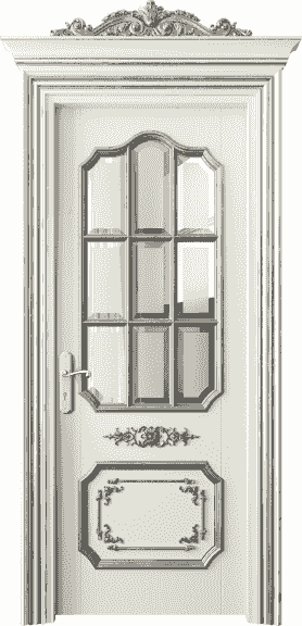 Серия 6612 - Межкомнатная дверь Imperial 6612 Бук молочно-белый серебряный антик