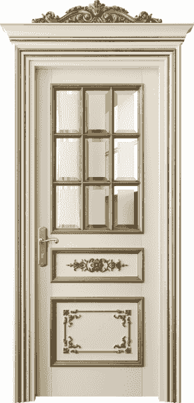 Дверь межкомнатная 6512 БМЦПА САТ-Ф. Цвет Бук марципановый золотой антик. Материал Массив бука эмаль с патиной золото античное. Коллекция Imperial. Картинка.