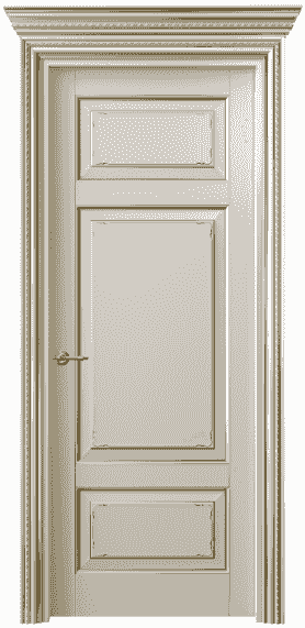 Дверь межкомнатная 6221 БОСП. Цвет Бук облачный серый с позолотой. Материал  Массив бука эмаль с патиной. Коллекция Royal. Картинка.