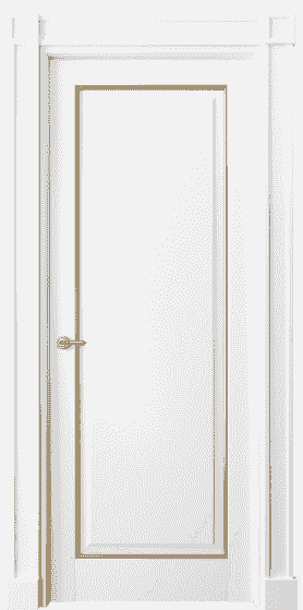 Дверь межкомнатная 6301 ББЛП. Цвет Бук белоснежный с позолотой. Материал  Массив бука эмаль с патиной. Коллекция Toscana Plano. Картинка.