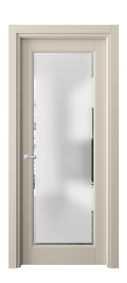 Межкомнатная дверь Toscana Litera 6300 Бук бежево-серый Сатинированное стекло с фацетом Цена 17100 ₽ | Volhovec