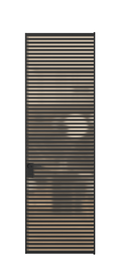 Алюминиевая дверь АЛПЛ040.07 Алюминий Черный Сатинированное оранжевое стекло, триплекс Цена 177520  | Volhovec