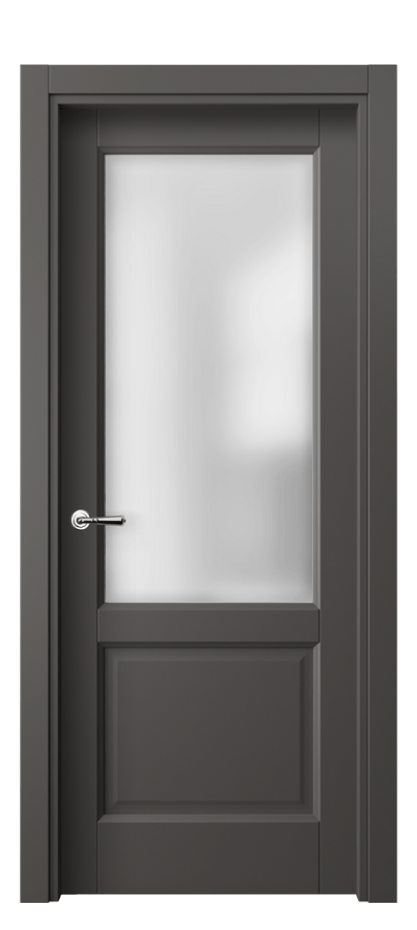 Межкомнатная дверь Galant 1422 ПЭТ графитовый Сатинированное стекло Цена 31599 ₽ | Volhovec