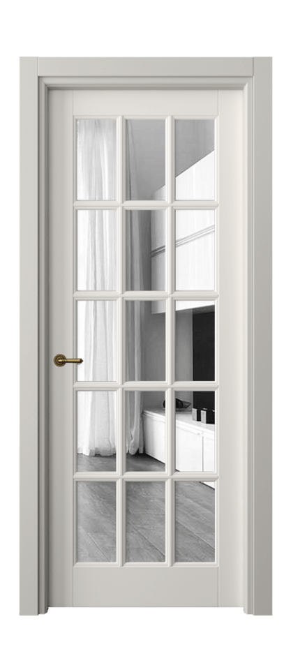 Межкомнатная дверь Toscana Grigliato 6311 Бук пудровый белый Двустороннее зеркало, триплекс Цена 88479 ₽ | Volhovec