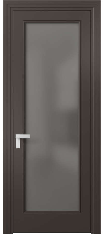 Межкомнатная дверь Рокка 8300 Матовый антрацит Сатинированное серое стекло, триплекс Цена 68424 ₽ | Volhovec