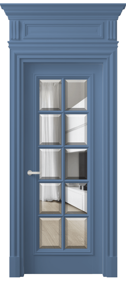 Межкомнатная дверь Antique 7310 Бук белоснежный Прозрачное стекло с фацетом, 6 мм Цена 179599 ₽ | Volhovec