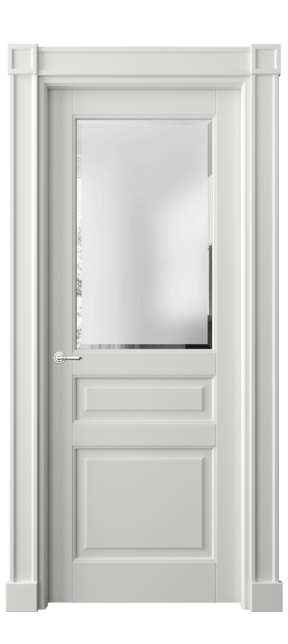 Дверь межкомнатная Тоскана Плано 6304 Матовый светло-серый Сатинированное стекло с фацетом Гладкие пилястры с квадратными розетками МССР Цена 133839 ₽ Наличники уже входят в базовый комплект. Фабрика дверей Волховец 8 (800) 551 43 19 Межкомнатная дверь Тоскана Плано 6304 Матовый светло-серый Сатинированное стекло с фацетом Цена 133839 ₽ | Volhovec