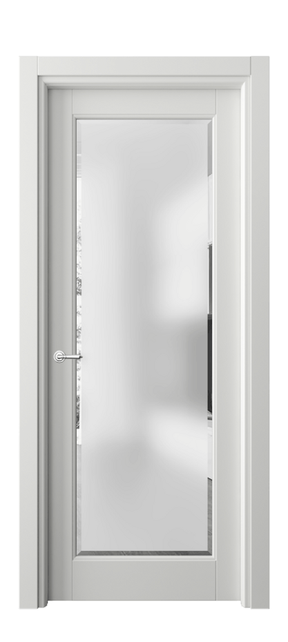 Межкомнатная дверь Toscana Rombo 6300 Бук светло-серый Сатинированное стекло с фацетом Цена 4750 AZE | Volhovec