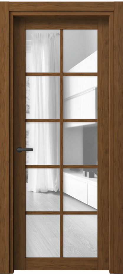 Межкомнатная дверь Нео 2106 Лесной орех Прозрачное стекло, триплекс Цена 32099 ₽ | Volhovec