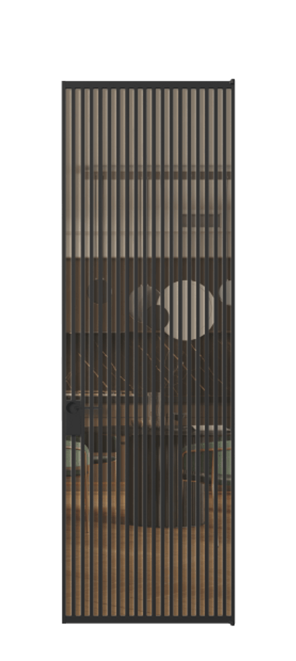 Алюминиевая дверь АЛПЛ040.06 Алюминий Черный Прозрачное оранжевое стекло, триплекс Цена 177520  | Volhovec