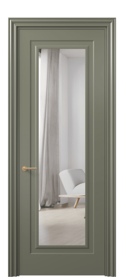 Межкомнатная дверь Mascot 8403 Матовый оливковый тёмный Двустороннее зеркало, триплекс Цена 62159 ₽ | Volhovec