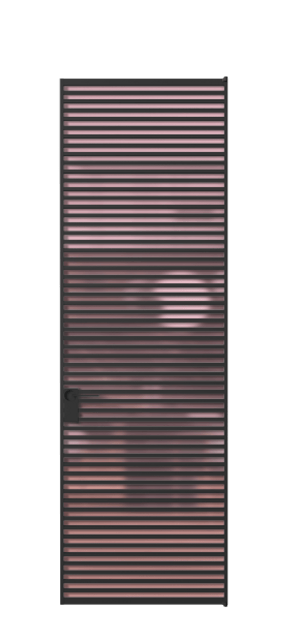 Алюминиевая дверь АЛПЛ040.07 Алюминий Черный Сатинированное розовое стекло, триплекс Цена 177520  | Volhovec