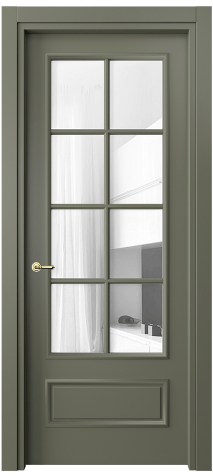 Дверь межкомнатная Paris 8112 Матовый оливковый тёмный Прозрачное стекло, 4 мм Гладкий наличник МОТ Цена 57919 ₽ Наличники уже входят в базовый комплект. Фабрика дверей Волховец 8 (800) 551 43 19 Межкомнатная дверь Paris 8112 Матовый оливковый тёмный Прозрачное стекло, 4 мм Цена 57919 ₽| Volhovec