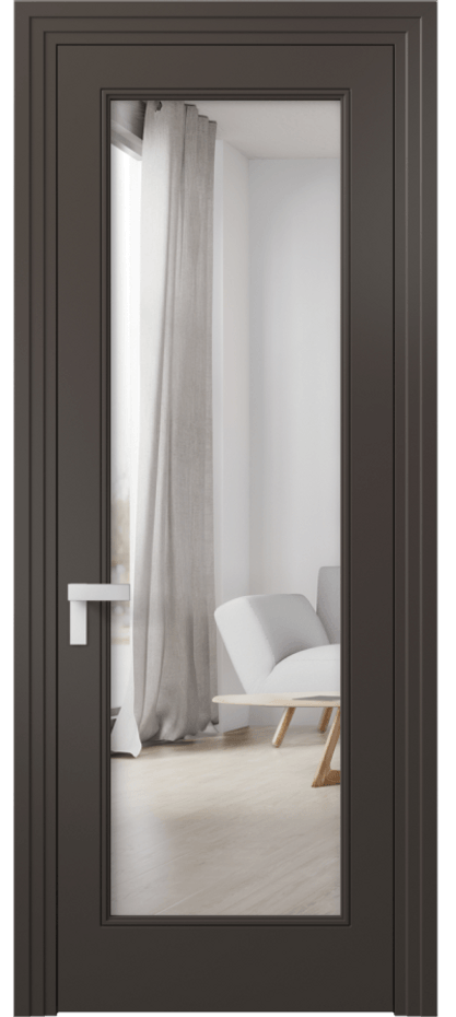 Межкомнатная дверь Рокка 8300 Матовый антрацит Двустороннее зеркало, триплекс Цена 69924 ₽ | Volhovec