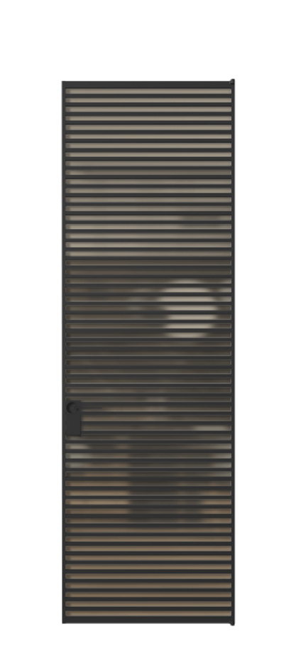 Алюминиевая дверь АЛПЛ040.07 Алюминий Черный Сатинированное бронзовое стекло, триплекс Цена 177520  | Volhovec