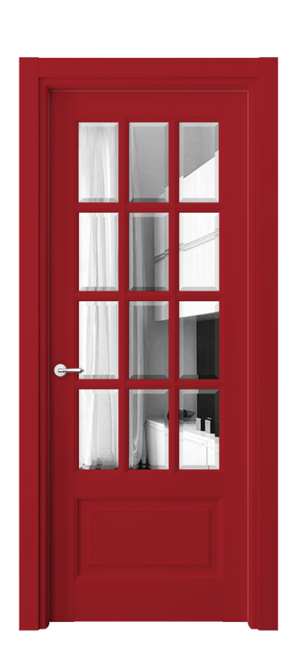 Межкомнатная дверь Toscana Grigliato 6313 Бук белоснежный Двустороннее зеркало с фацетом, триплекс Цена 146999 ₽ | Volhovec