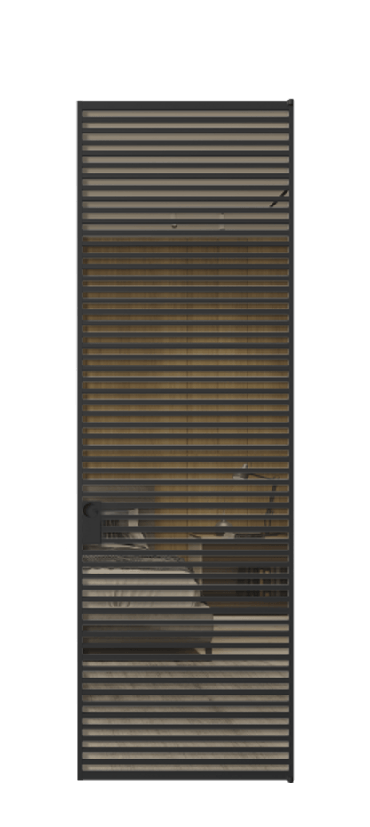 Алюминиевая дверь АЛПЛ040.07 Алюминий Черный Рефлективное бронзовое стекло "Стопсол", калёное Цена 229770  | Volhovec