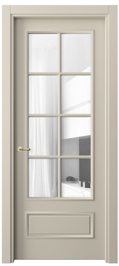 Межкомнатная дверь Paris 8112 Матовый бежево-серый Прозрачное стекло, 4 мм Цена 11757560 so'm| Volhovec