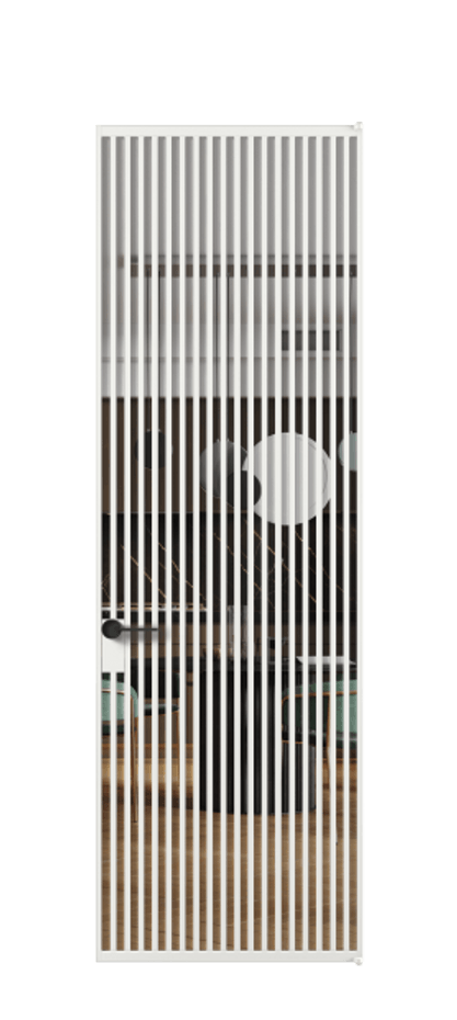 Алюминиевая дверь АЛПЛ040.06 Алюминий белоснежный Прозрачное стекло "Crystal Vision", калёное, 6 мм Цена 183052  | Volhovec