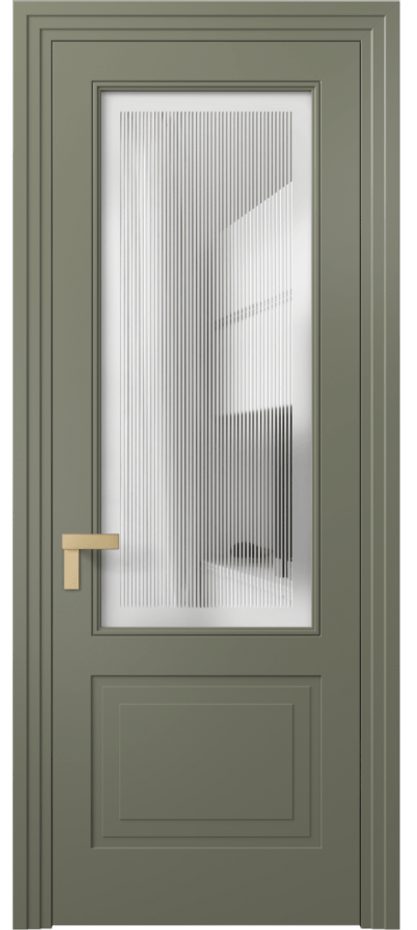 Межкомнатная дверь Rocca 8352 Матовый оливковый тёмный Сатинированное с гравировкой "Каннелюры", триплекс Цена 86899 ₽ | Volhovec