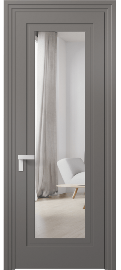 Межкомнатная дверь Рокка 8303 Матовый классический серый Двустороннее зеркало, триплекс Цена 68424 ₽ | Volhovec