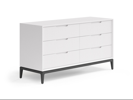 Мебель Комод Velvet 6 ящиков. Цвет Матовый пудровый белый. Материал Гладкая эмаль. Коллекция Комод Velvet 6 ящиков. Картинка.
