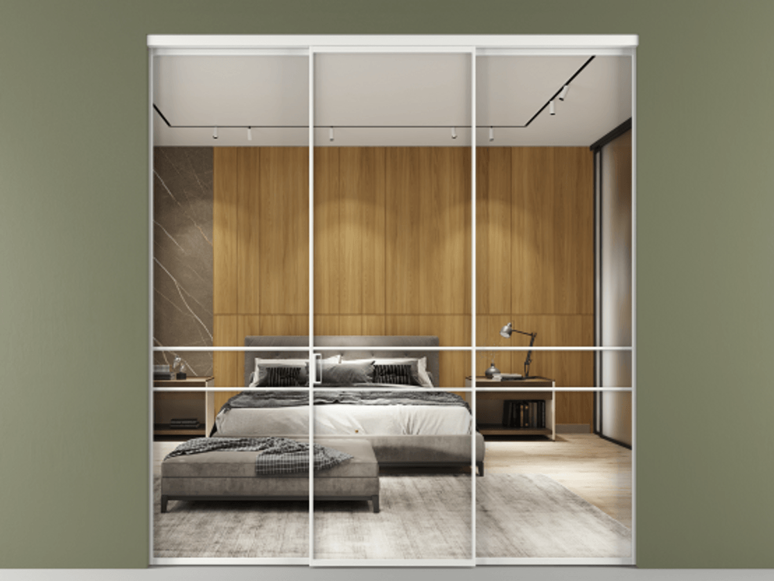 Перегородка Formato внутри проёма трёхстворчатая АЛПР 040.02 Алюминий белоснежный Двустороннее зеркало, триплекс 6 мм, триплекс 6 мм.  Цена 234120 ₽ 1. Полотно 3 шт.  (800/2100 мм)
2. Комплект установки раздвижной системы
3. Базовый комплект фурнитуры
4.Ручка RONDO. Фабрика дверей Волховец 8 (800) 551 43 19  Перегородка Formato внутри проёма трёхстворчатая АЛПР 040.02 Алюминий белоснежный Двустороннее зеркало, триплекс 6 мм, триплекс 6 мм Цена 234120 ₽ | Volhovec