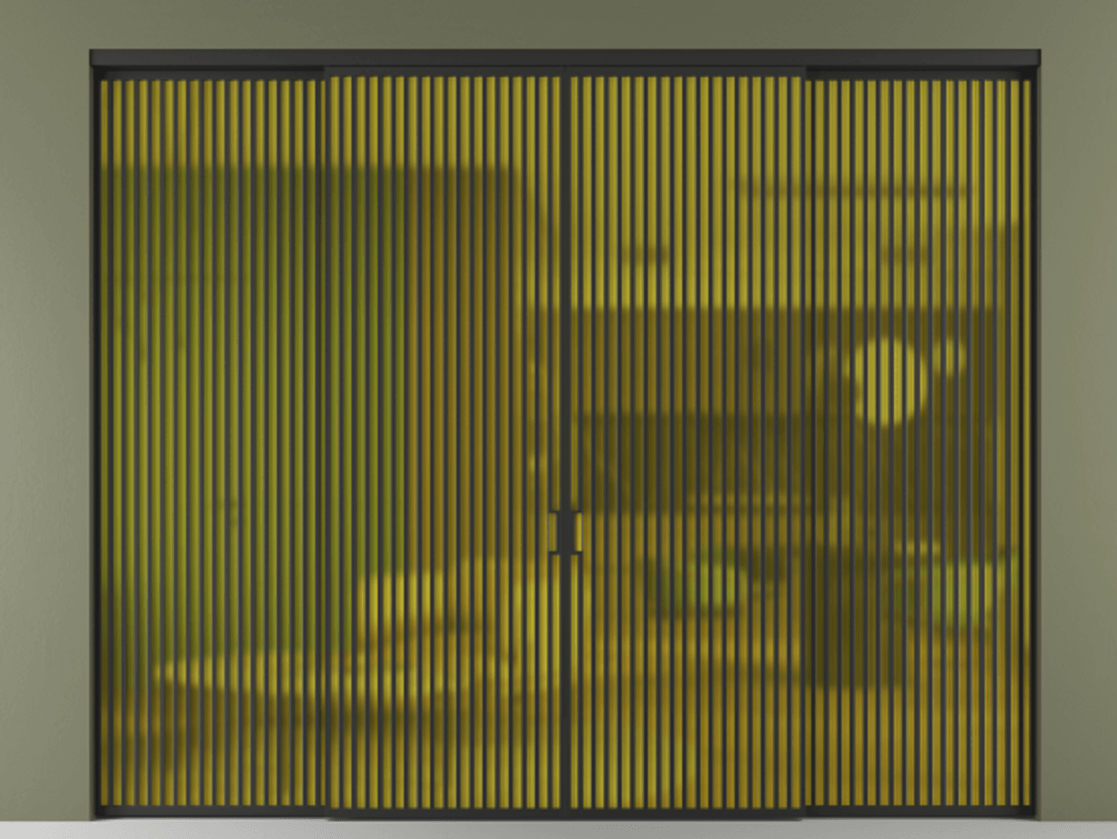 Перегородка Formato внутри проёма 4 створки АЛПР 040.06 Алюминий Черный Сатинированное жёлтое стекло, триплекс. Скрытый короб ЧЕР Цена 622560 ₽ 1. Полотно 4 шт. (800/2100 мм)
2. Комплект установки раздвижной системы
3. Базовый комплект фурнитуры
4.Ручка RONDO. Фабрика дверей Волховец 8 (800) 551 43 19 Перегородка Formato внутри проёма 4 створки АЛПР 040.06 Алюминий Черный Сатинированное жёлтое стекло, триплекс Цена 622560 ₽ | Volhovec