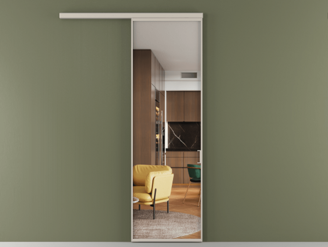 Перегородка Формато вдоль стены 1 створка АЛПР 040.01 Алюминий светло-бежевый Прозрачное стекло "Кристал Вижн", калёное Цена 108160 ₽  | Volhovec