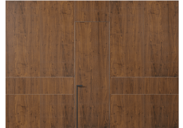 Панели для отделки стен Стеновая панель в древесной отделке Орех медный матовый. Цвет Орех медный матовый. Материал Шпон НатурВуд. Коллекция Древесные отделки. Картинка.