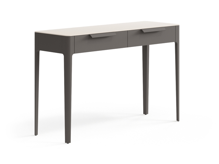 Мебель Консоль Пьега 2 ящика. Цвет Матовый антрацит. Материал Гладкая эмаль. Коллекция Консоль Пьега 2 ящика. Картинка.
