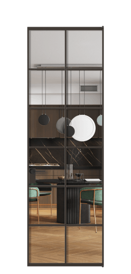 Дверь межкомнатная АЛПЛ040.05 Crystalvision ААН. Цвет Алюминий антрацит. Материал Алюминий в эмали. Коллекция Formato. Картинка.