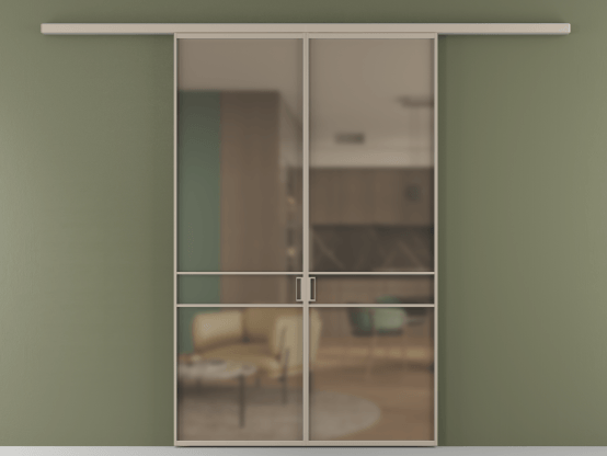 Алюминевая перегородка АЛПР 040.02_АБСК_Бронза сатин триплекс_new. Цвет Алюминий бисквитный. Материал Алюминий в эмали. Коллекция Перегородка Формато вдоль стены 2 створки. Фото. Алюминевая перегородка АЛПР 040.02_АБСК_Бронза сатин триплекс_new. Цвет Алюминий бисквитный. Материал Алюминий в эмали. Коллекция Перегородка Формато вдоль стены 2 створки. Картинка.