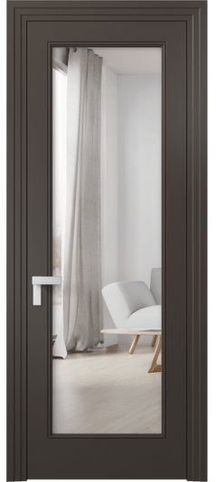 Дверь межкомнатная 8300 МАН Двустороннее зеркало. Цвет Матовый антрацит. Материал Гладкая эмаль. Коллекция Rocca. Картинка.