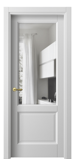 Межкомнатная дверь 1422 МБЛ Прозрачное стекло. Цвет Матовый белоснежный. Материал Гладкая эмаль. Коллекция Galant. Фото. Дверь межкомнатная 1422 МБЛ Прозрачное стекло. Цвет Матовый белоснежный. Материал Гладкая эмаль. Коллекция Galant. Картинка.