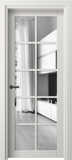 Дверь межкомнатная 2106 ПЭБЛ Двустороннее зеркало. Цвет ПЭТ белоснежный. Материал ПЭТ. Коллекция Neo. Картинка.