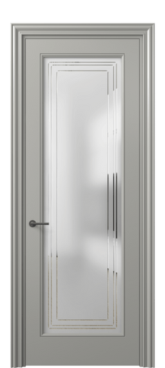Дверь межкомнатная 8400 МНСР Сатин с гравировкой Mascot. Цвет Матовый нейтральный серый. Материал Гладкая эмаль. Коллекция Mascot. Картинка.